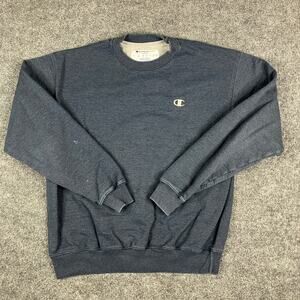 Champion Eco Crewneck Sweatshirt Mens Size L Blue Pullover Casual Logo